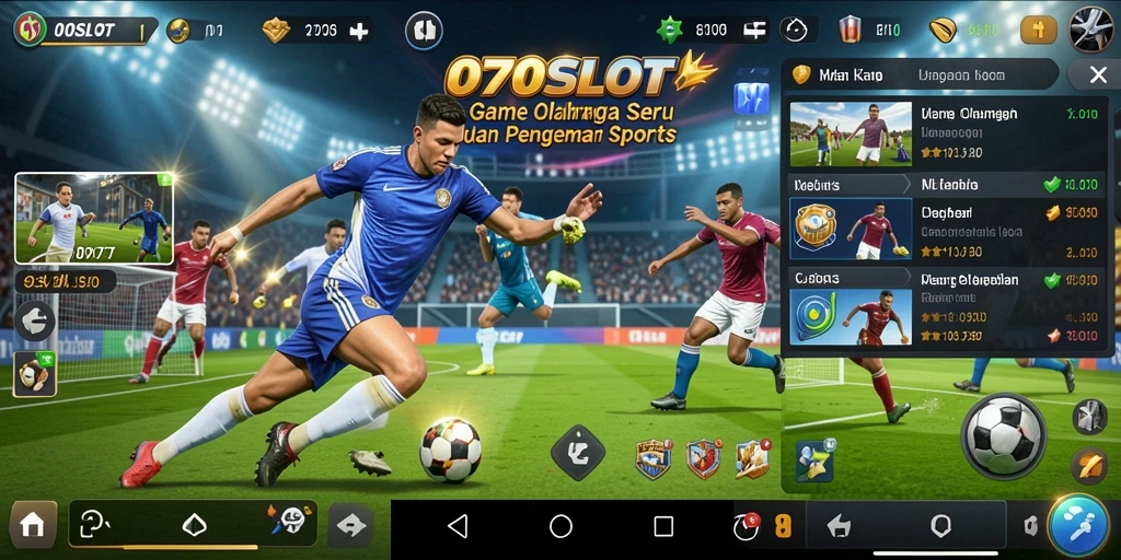 Screenshot gameplay 070SLOT yang menampilkan aksi seru saat bermain olahraga.