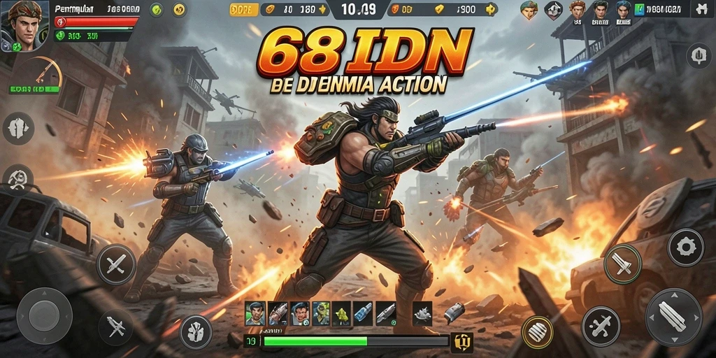 Tampilan gameplay action yang mendebarkan di 68IDN.