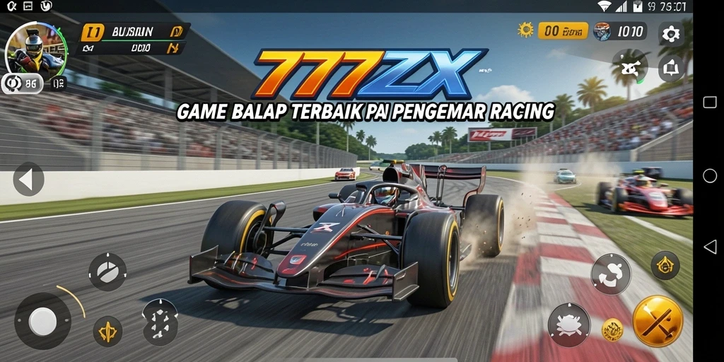 Tampilan gameplay Racing yang mengasyikkan dan mendebarkan.