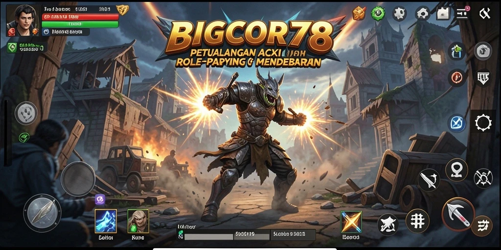 Tampilan gameplay seru di BIGCOR78 dengan aksi petualangan yang menantang.