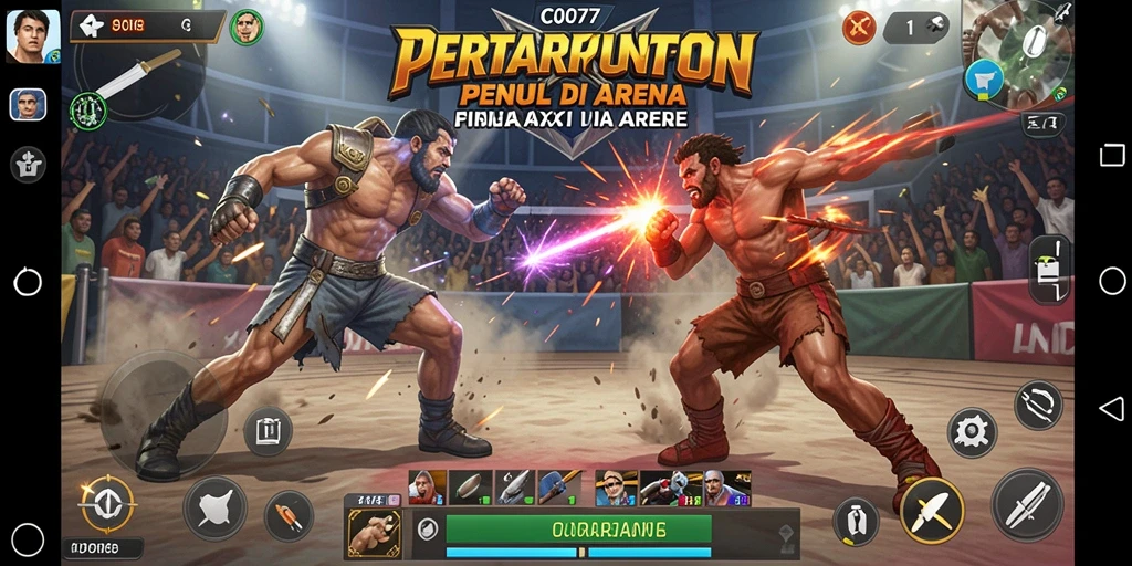Tampilan gameplay C0077 dengan aksi pertarungan intens.