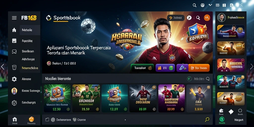 Tampilan antarmuka FB168 yang user-friendly dan menarik untuk taruhan olahraga.