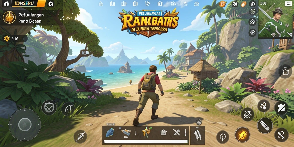 Screenshot gameplay Open World IDNSERU yang menampilkan petualangan seru.