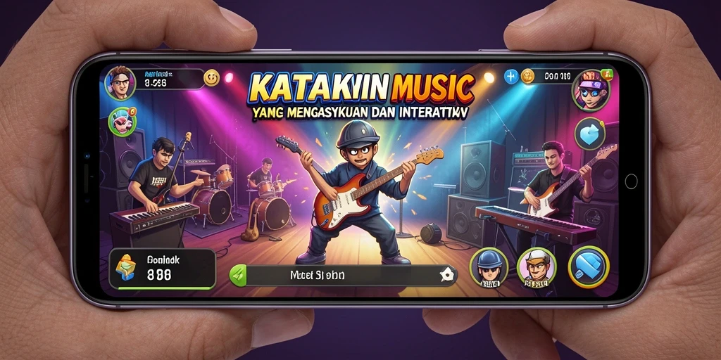 Screenshot KATAKWIN menampilkan pemain menikmati permainan musik yang interaktif.