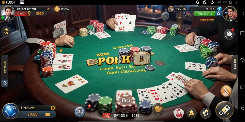 Tangkapan layar KO857 menampilkan aksi poker yang seru dan menarik.