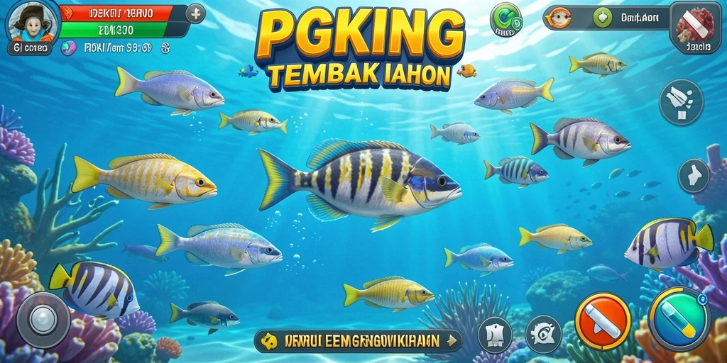 Tampilan gameplay menembak ikan yang seru dan penuh warna.