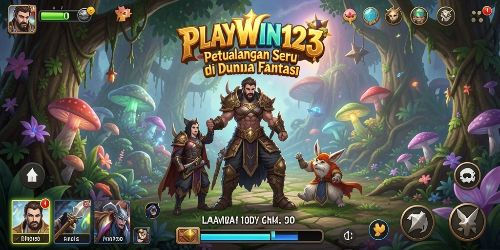 Screenshot utama dari gameplay <strong>PLAYWIN123</strong> yang menunjukkan aksi petualangan seru.