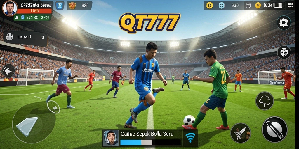 Tampilan menarik gameplay sepak bola di QT777 dengan aksi mendebarkan.