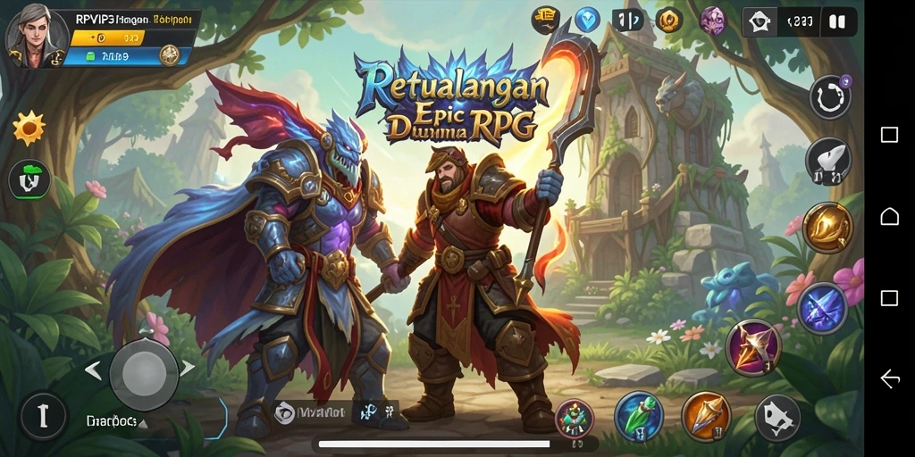 Screenshot RPVIP3 menampilkan aksi seru dalam pertempuran RPG.