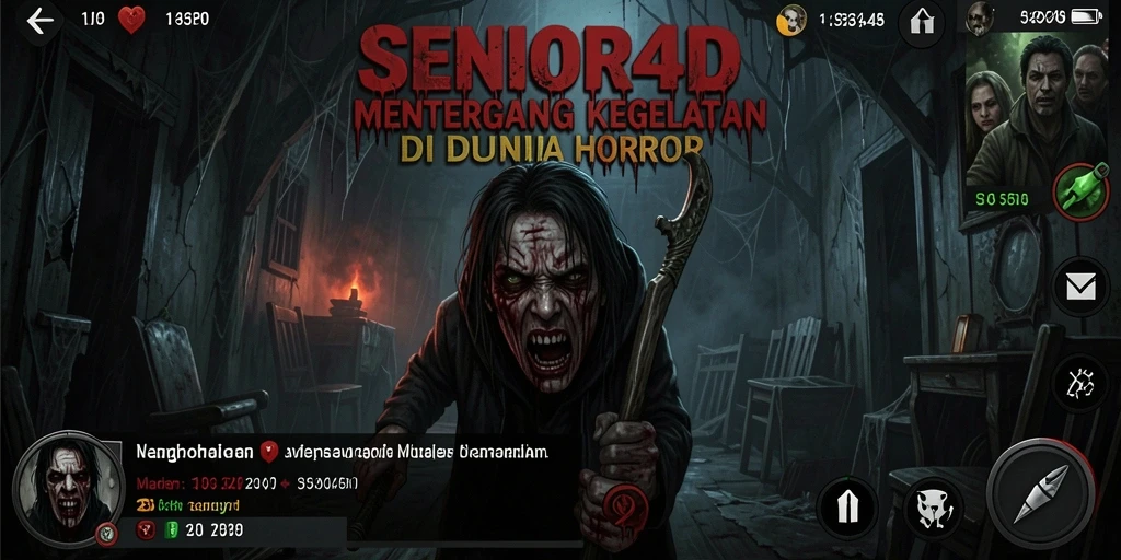 Screenshot gameplay SENIOR4D yang menyeramkan dan menegangkan.