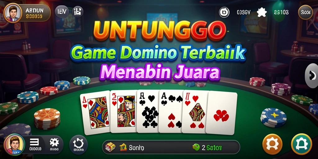 Tangkapan layar UNTUNGGO menampilkan aksi seru dalam permainan Domino.